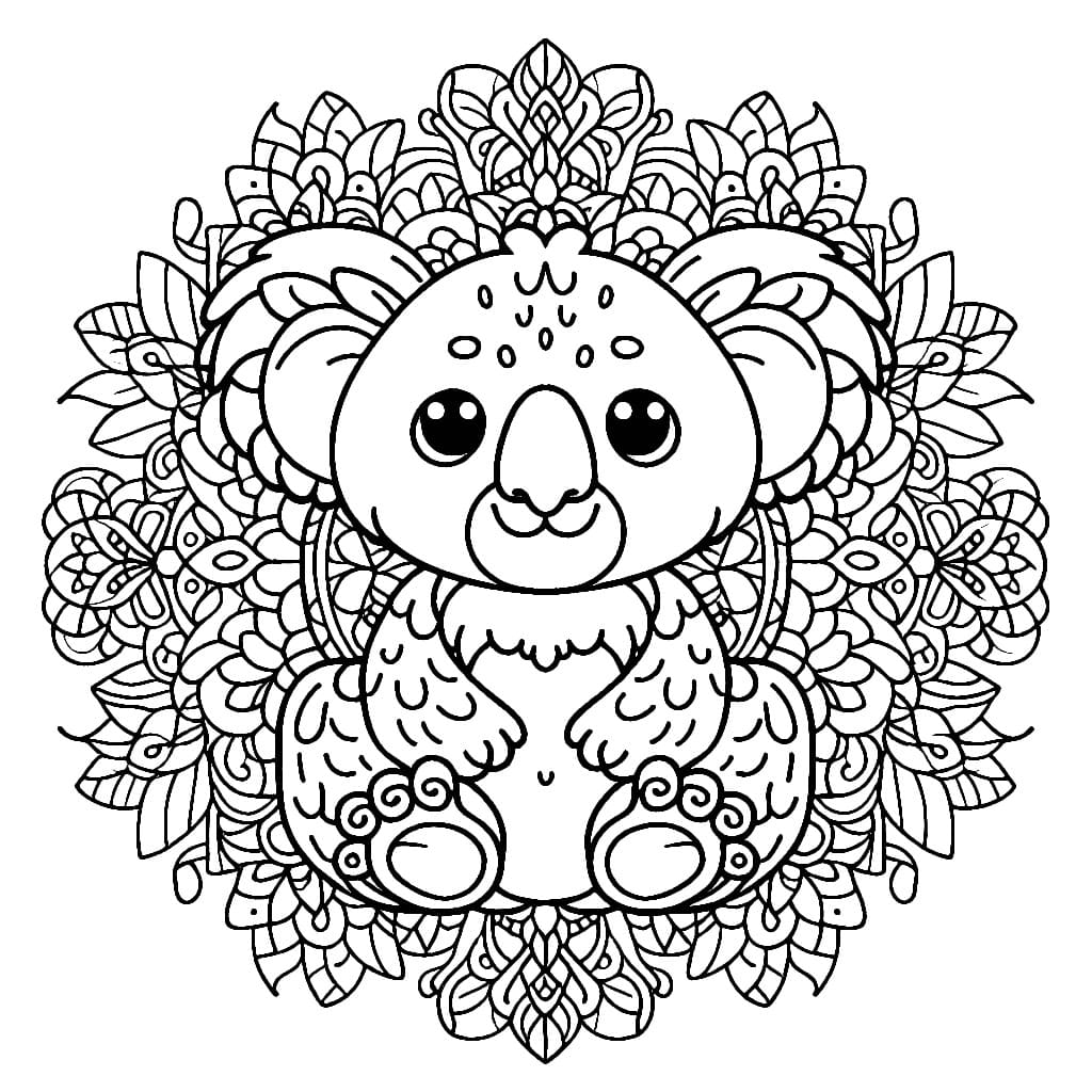 Beautiful Koala Mandala Coloring Page Mandalas