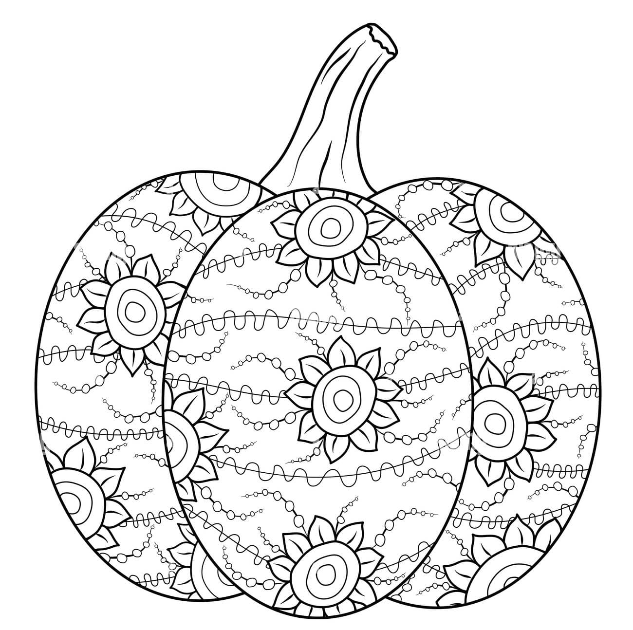 Beautiful Pumpkin Mandala Coloring Page Mandalas