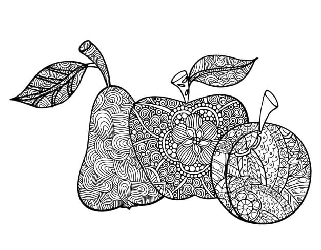 Beauty Apple Mandala Coloring Page Mandalas