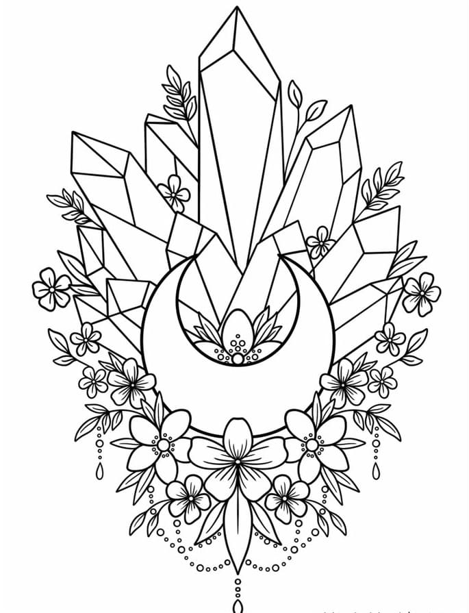 Beauty Crystal Mandala Coloring Page Mandalas