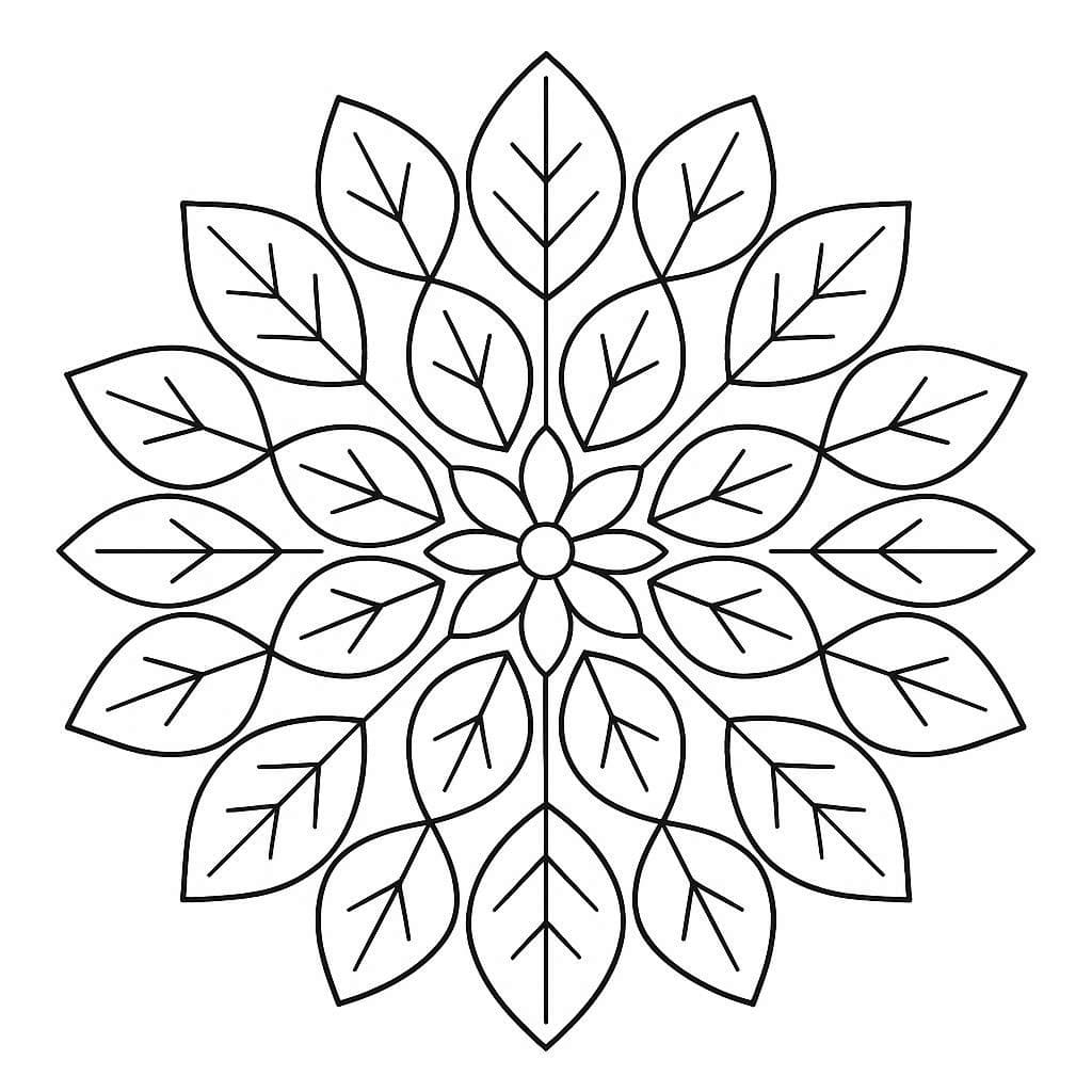Beauty Leaves Mandala Coloring Page Mandalas Beauty Leaves Mandala Coloring Page Mandalas