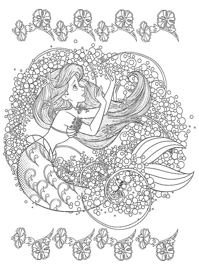 Beauty Mermaid Mandala Coloring Page Mandalas