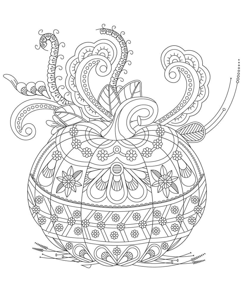 Beauty Pumpkin Mandala Coloring Page Mandalas