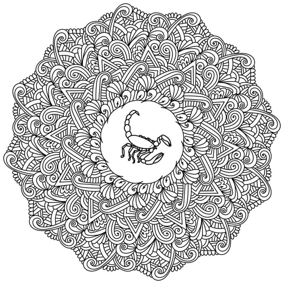 Beauty Scorpion Mandala Coloring Page Mandalas