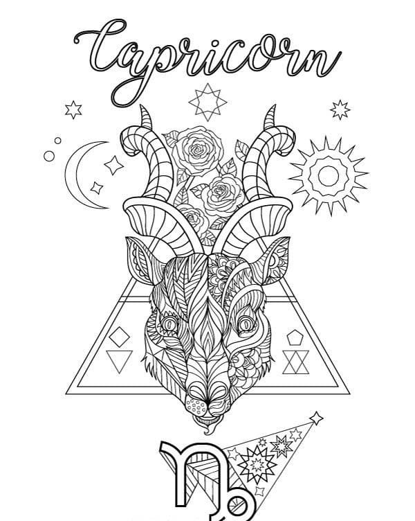 Capricorn Zodiac Mandala Coloring Page Mandalas