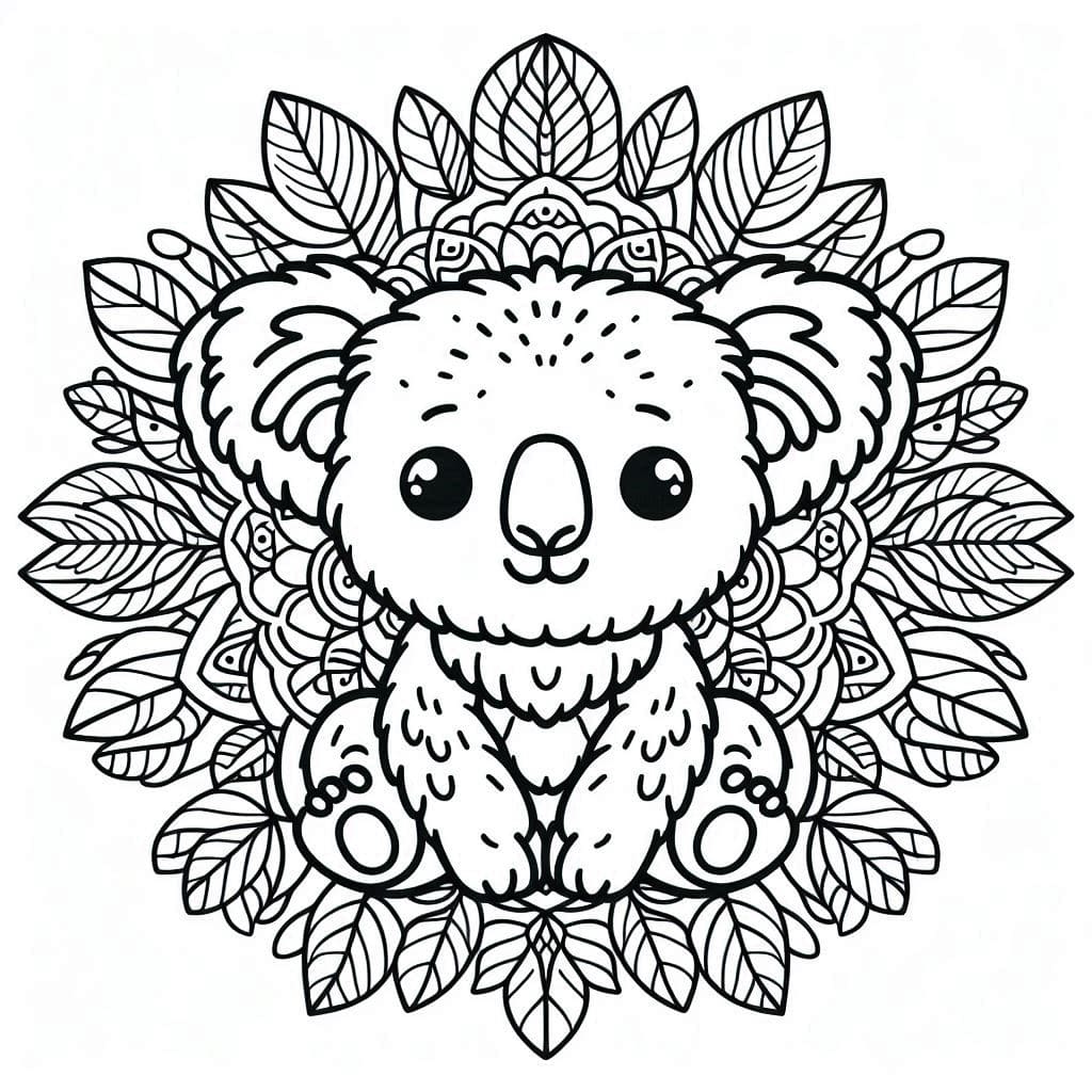 Cute Koala Mandala Coloring Page Mandalas