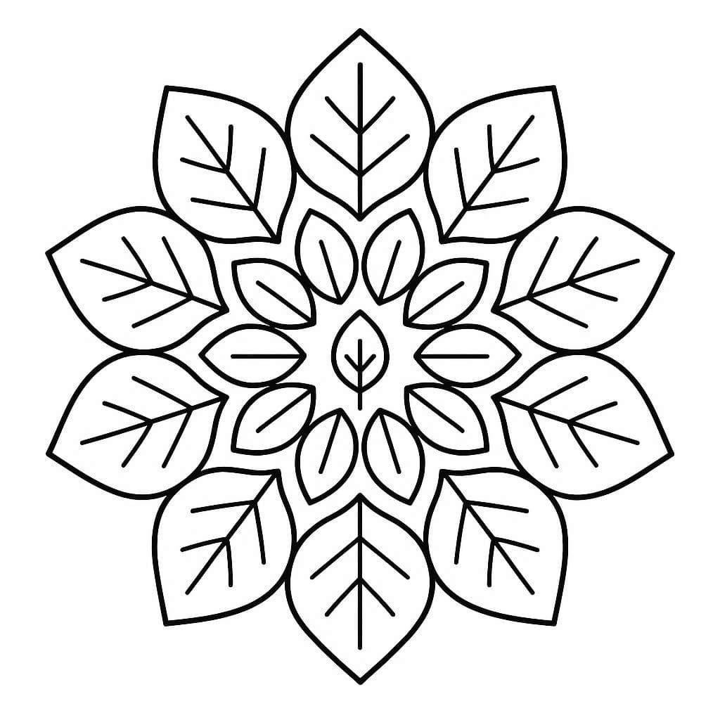 Cute Leaves Mandala Coloring Page Mandalas Cute Leaves Mandala Coloring Page Mandalas