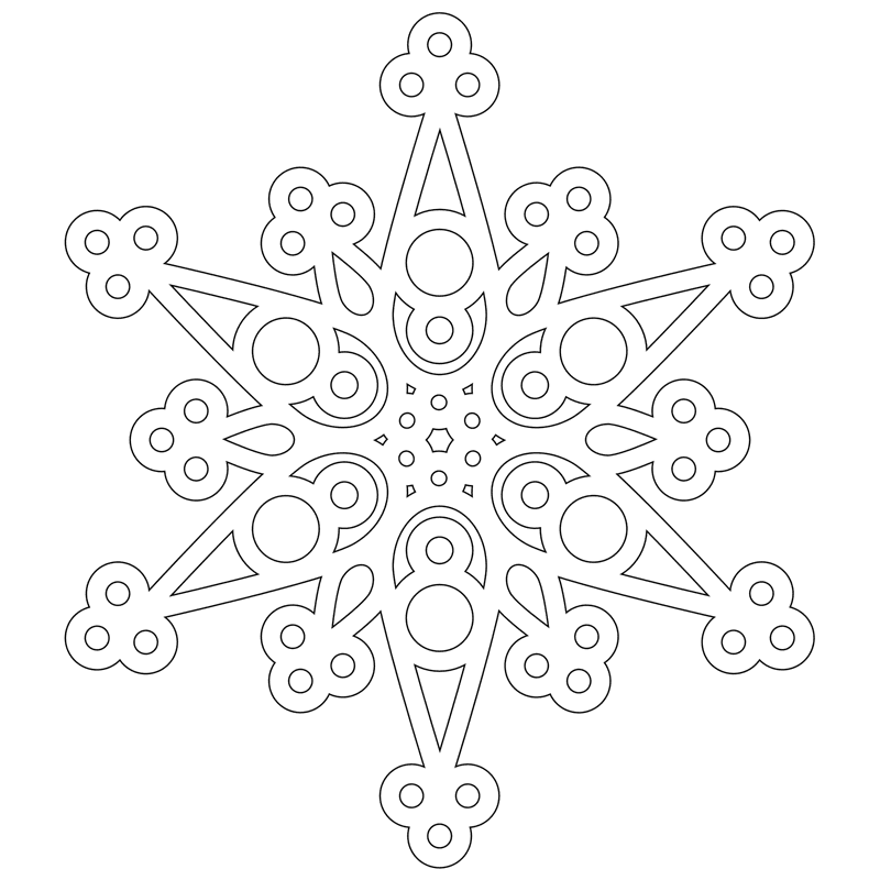 Cute Snowflake Mandala Coloring Page Mandalas