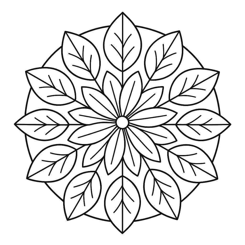 Draw Leaves Mandala Coloring Page Mandalas Draw Leaves Mandala Coloring Page Mandalas