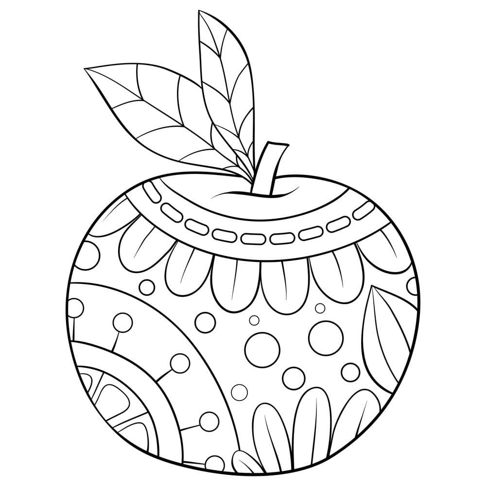 Drawing Apple Mandala Coloring Page Mandalas