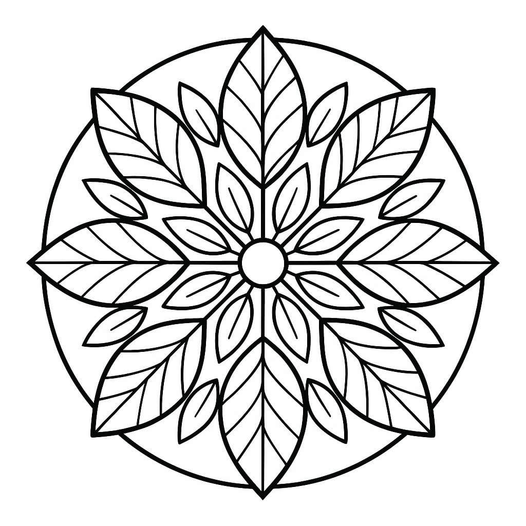 Drawing Leaves Mandala Coloring Page Mandalas Drawing Leaves Mandala Coloring Page Mandalas