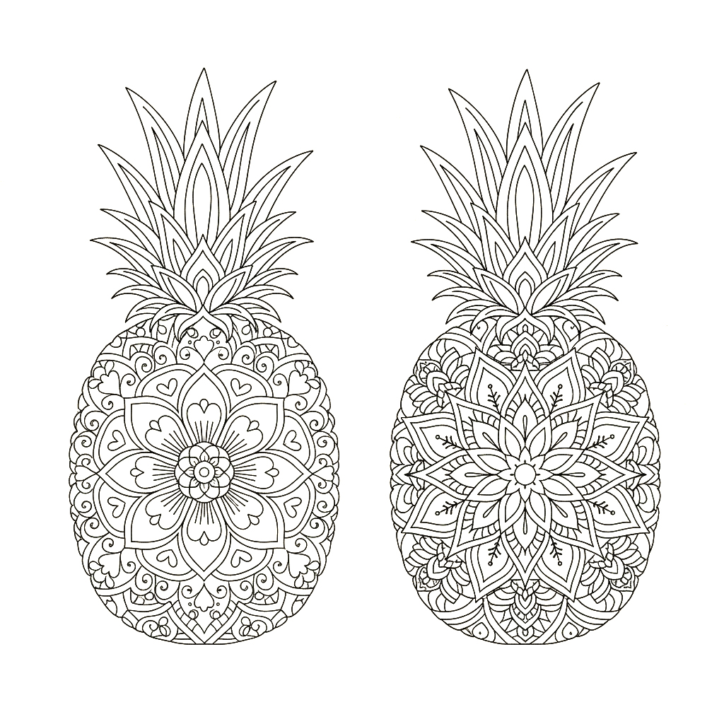 Drawing Pineapple Mandala Coloring Page Mandalas Drawing Pineapple Mandala Coloring Page Mandalas