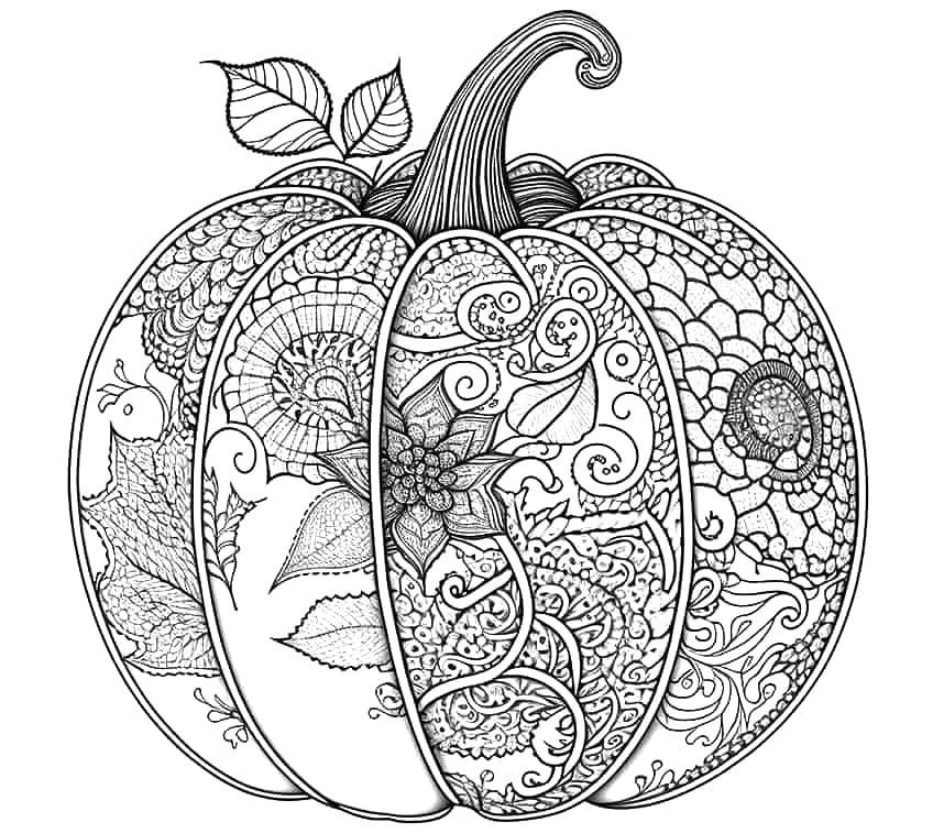 Drawing Pumpkin Mandala Coloring Page Mandalas