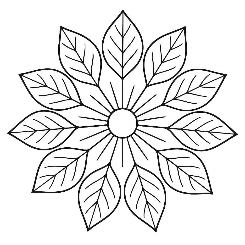 Easy Leaves Mandala Coloring Page Mandalas Easy Leaves Mandala Coloring Page Mandalas