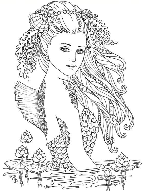 Easy Mermaid Mandala Coloring Page Mandalas