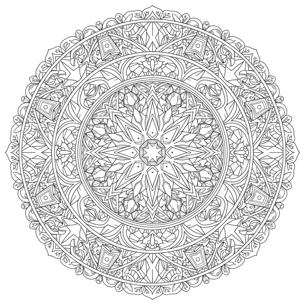 Free Crystal Mandala Coloring Page Mandalas