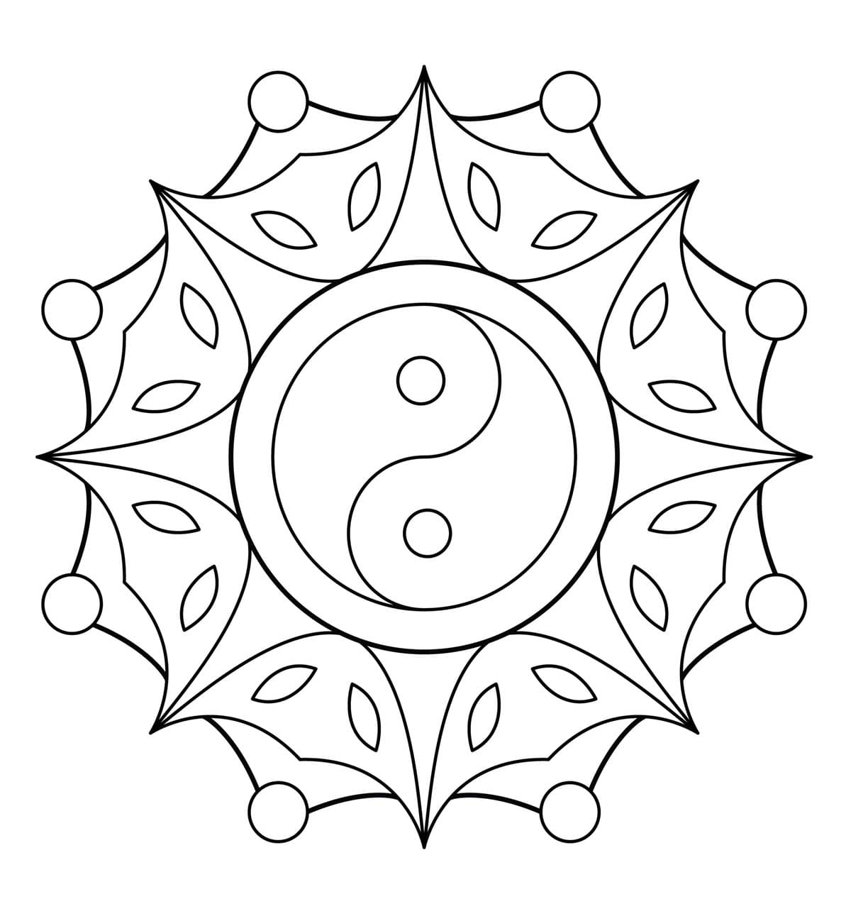 Free Image Yin Yang Mandala Coloring Page Mandalas