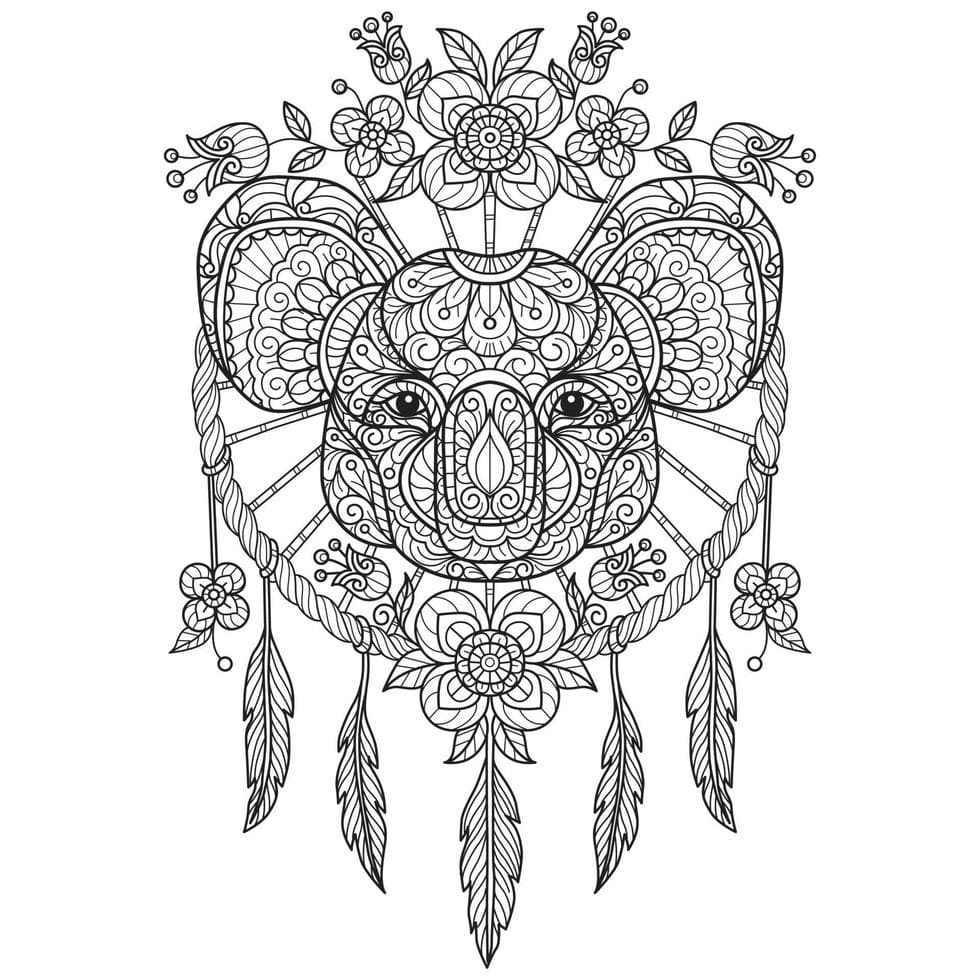 Free Koala Mandala Coloring Page Mandalas