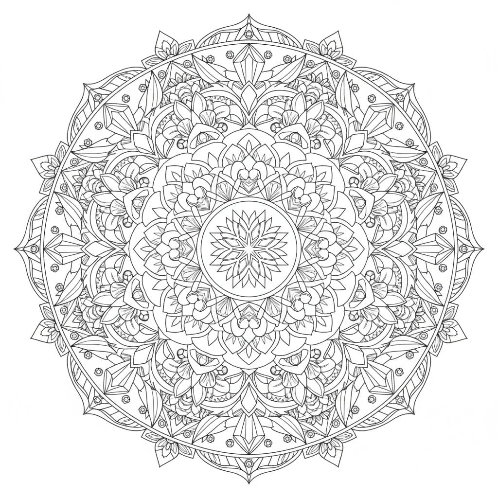 Free Picture Crystal Mandala Coloring Page Mandalas
