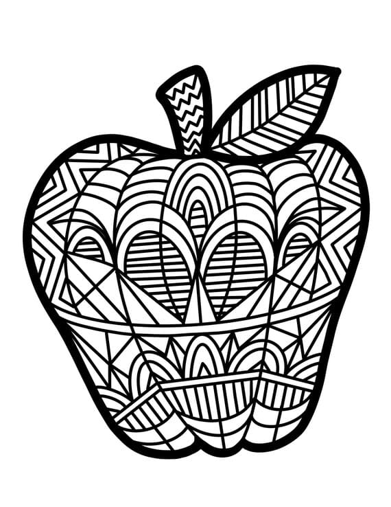 Free Print Apple Mandala Coloring Page Mandalas
