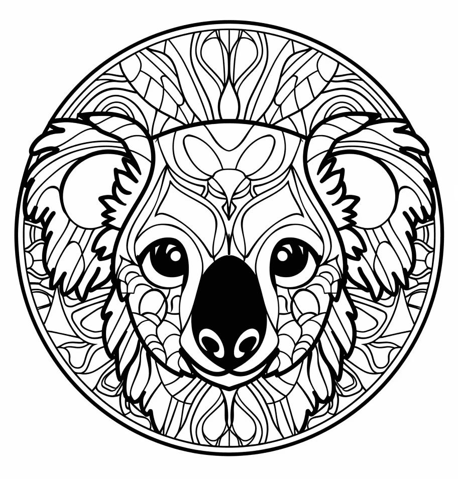 Free Print Koala Mandala Coloring Page Mandalas
