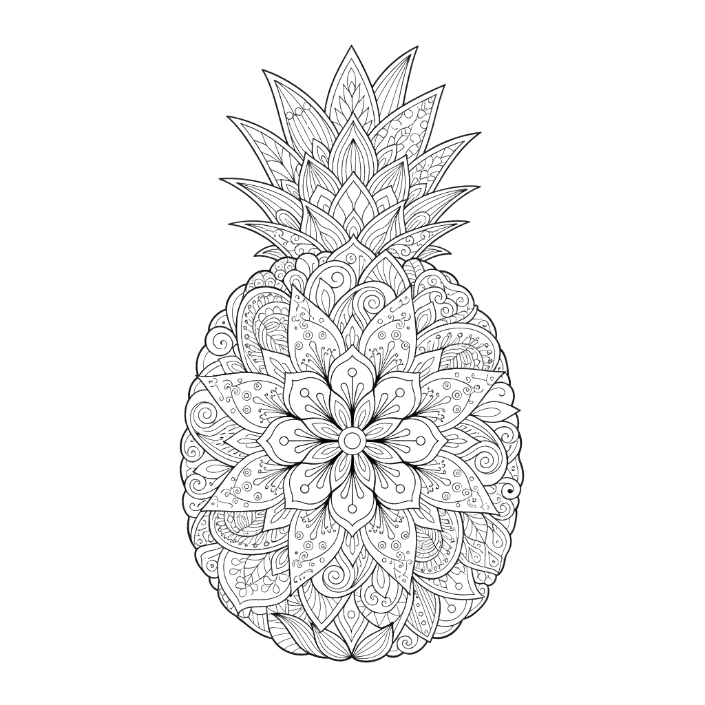 Free Print Pineapple Mandala Coloring Page Mandalas Free Print Pineapple Mandala Coloring Page Mandalas