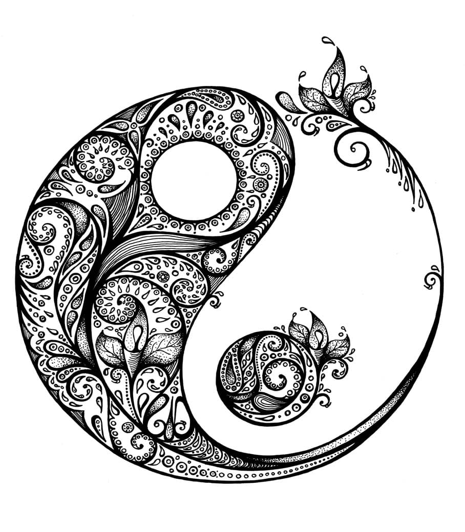 Free Print Yin Yang Mandala Coloring Page Mandalas
