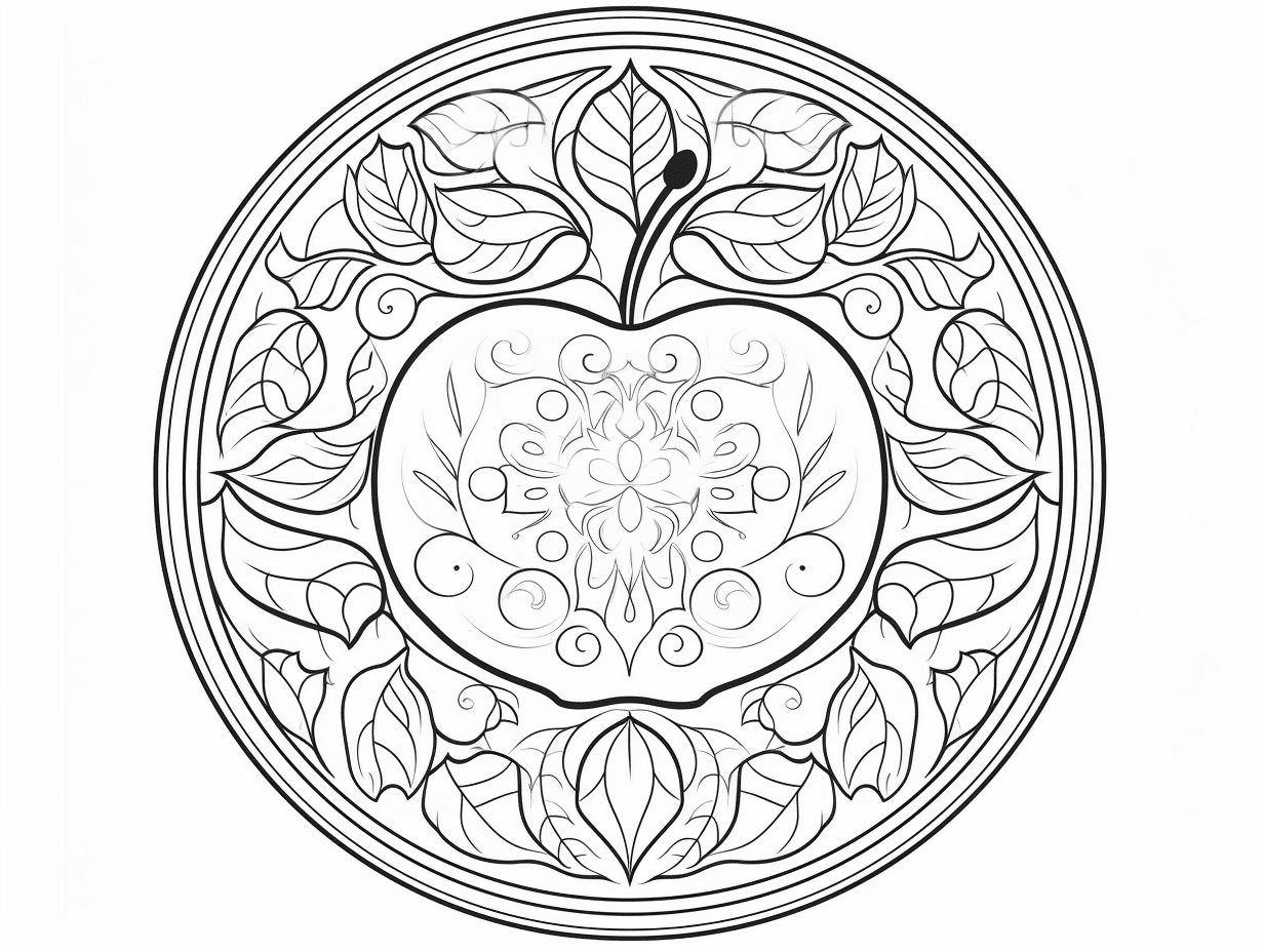 Free Printable Apple Mandala Coloring Page Mandalas