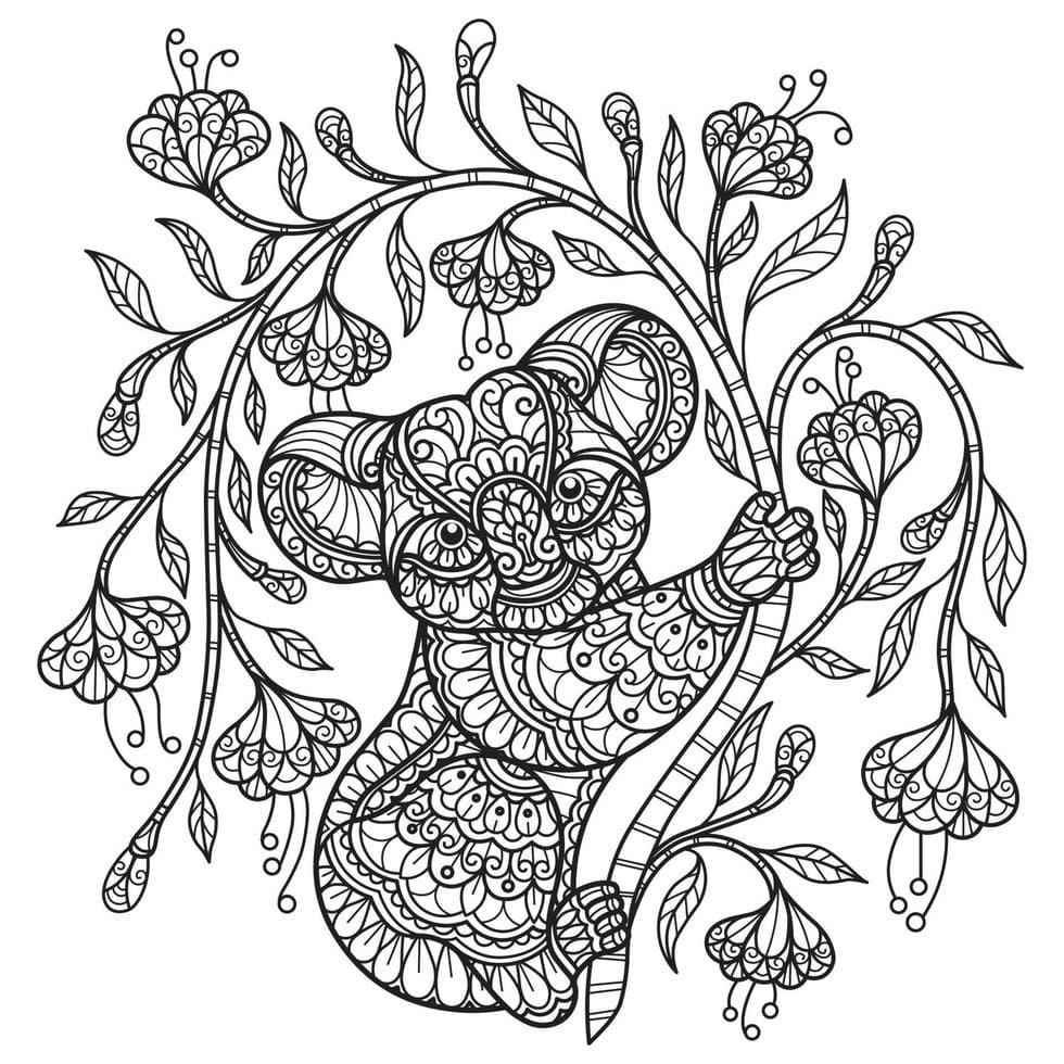 Free Printable Koala Mandala Coloring Page Mandalas