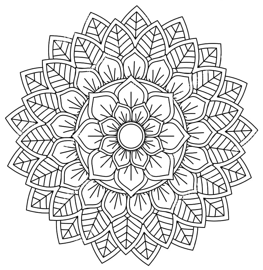 Free Printable Leaves Mandala Coloring Page Mandalas Free Printable Leaves Mandala Coloring Page Mandalas