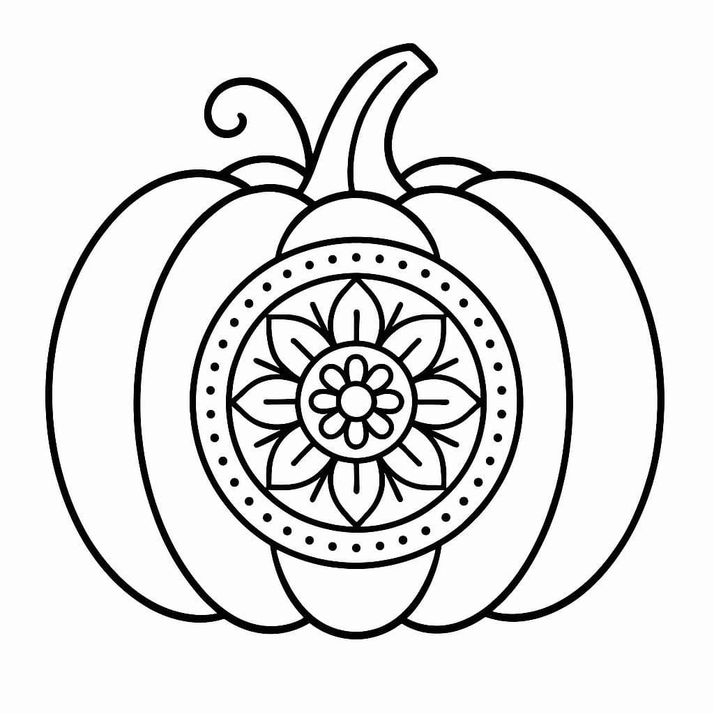 Free Printable Pumpkin Mandala Coloring Page Mandalas