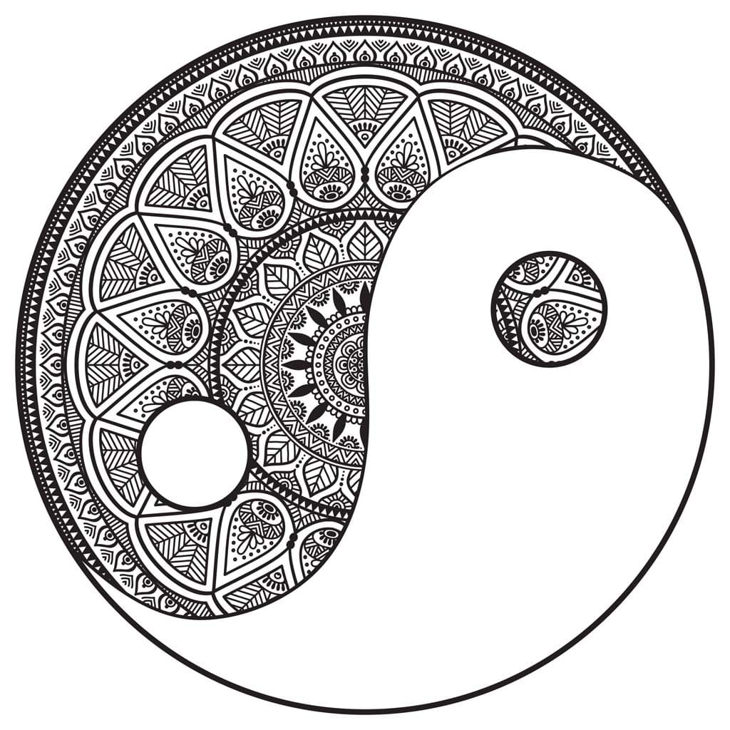 Free Printable Yin Yang Mandala Coloring Page Mandalas