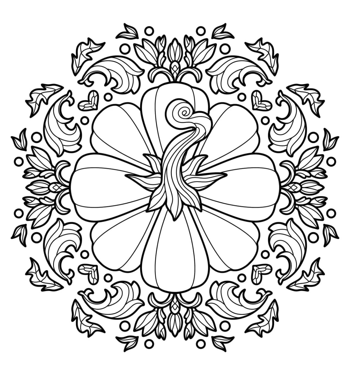 Free Pumpkin Mandala Coloring Page Mandalas