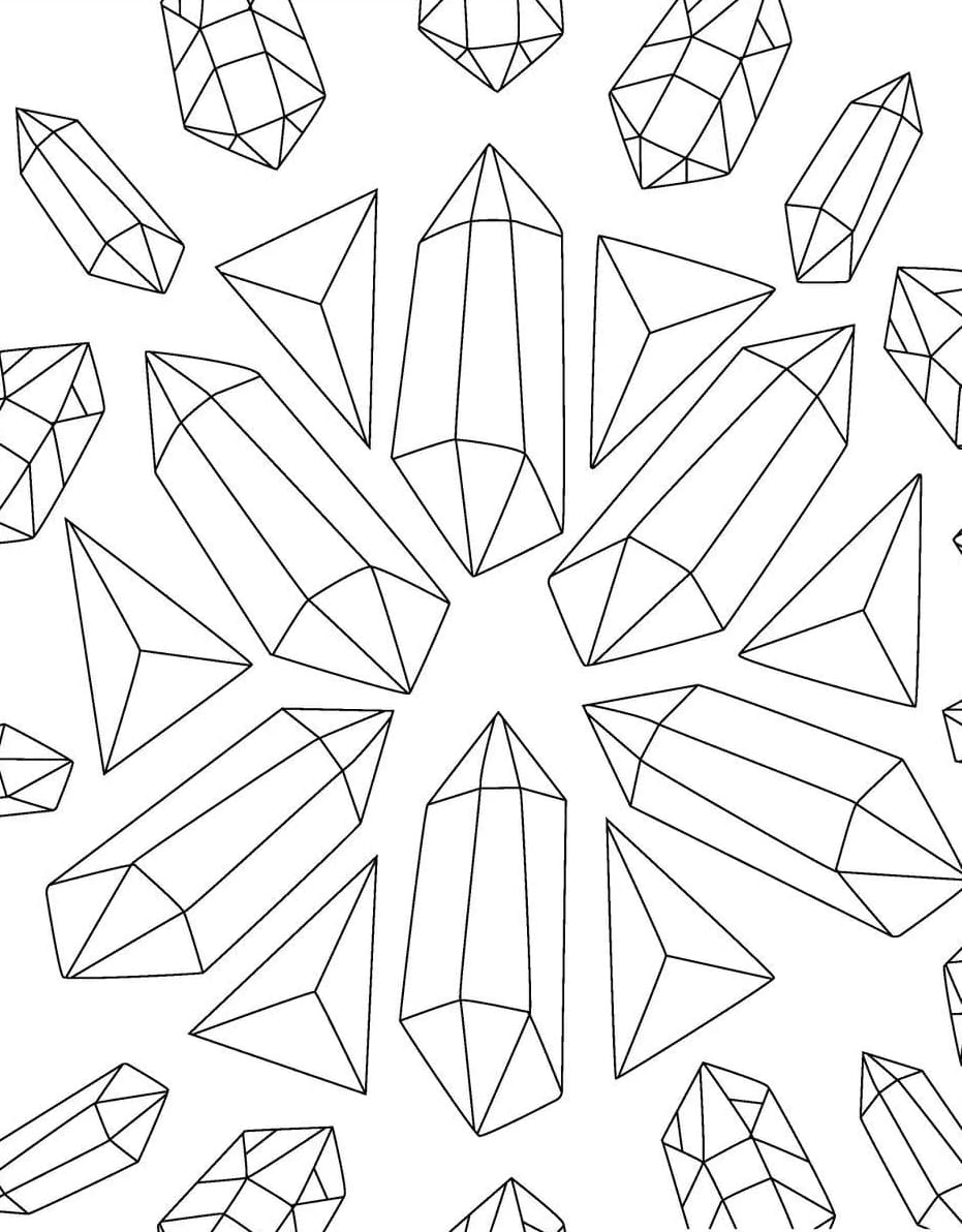 Geometric Crystal Mandala Coloring Page Mandalas