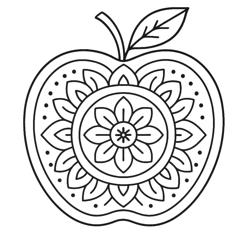 Good Apple Mandala Coloring Page Mandalas