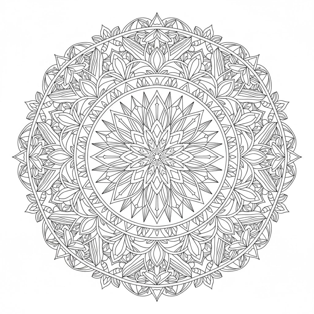Good Crystal Mandala Coloring Page Mandalas