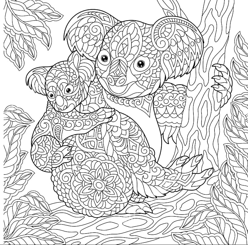 Good Koala Mandala Coloring Page Mandalas