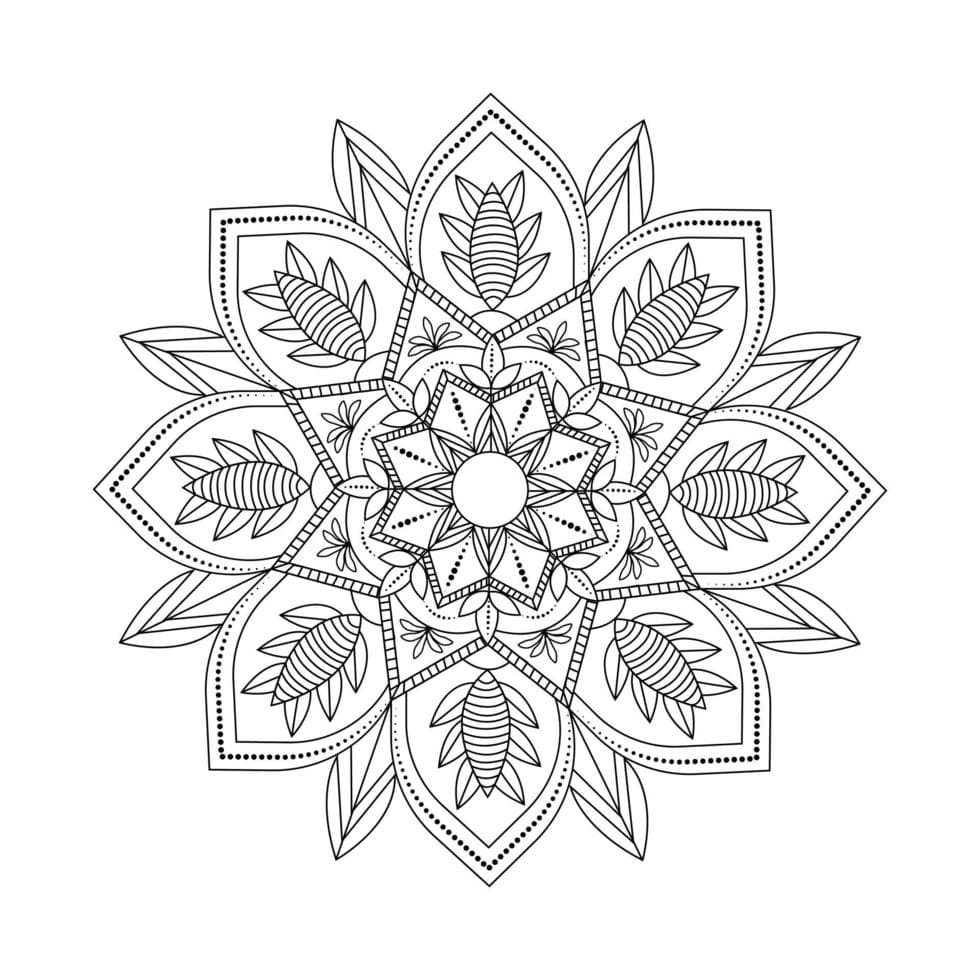 Good Leaves Mandala Coloring Page Mandalas Good Leaves Mandala Coloring Page Mandalas