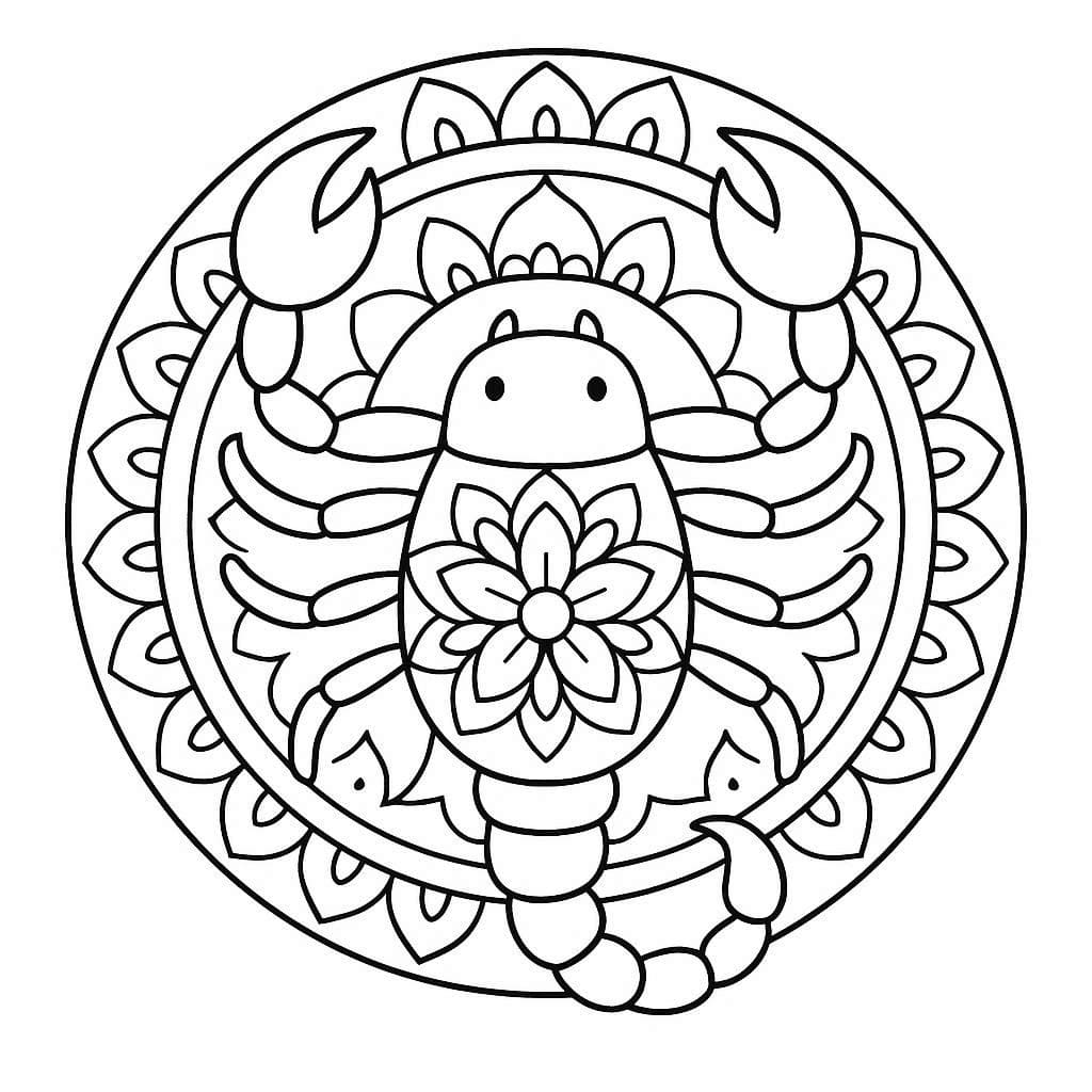 Good Scorpion Mandala Coloring Page Mandalas