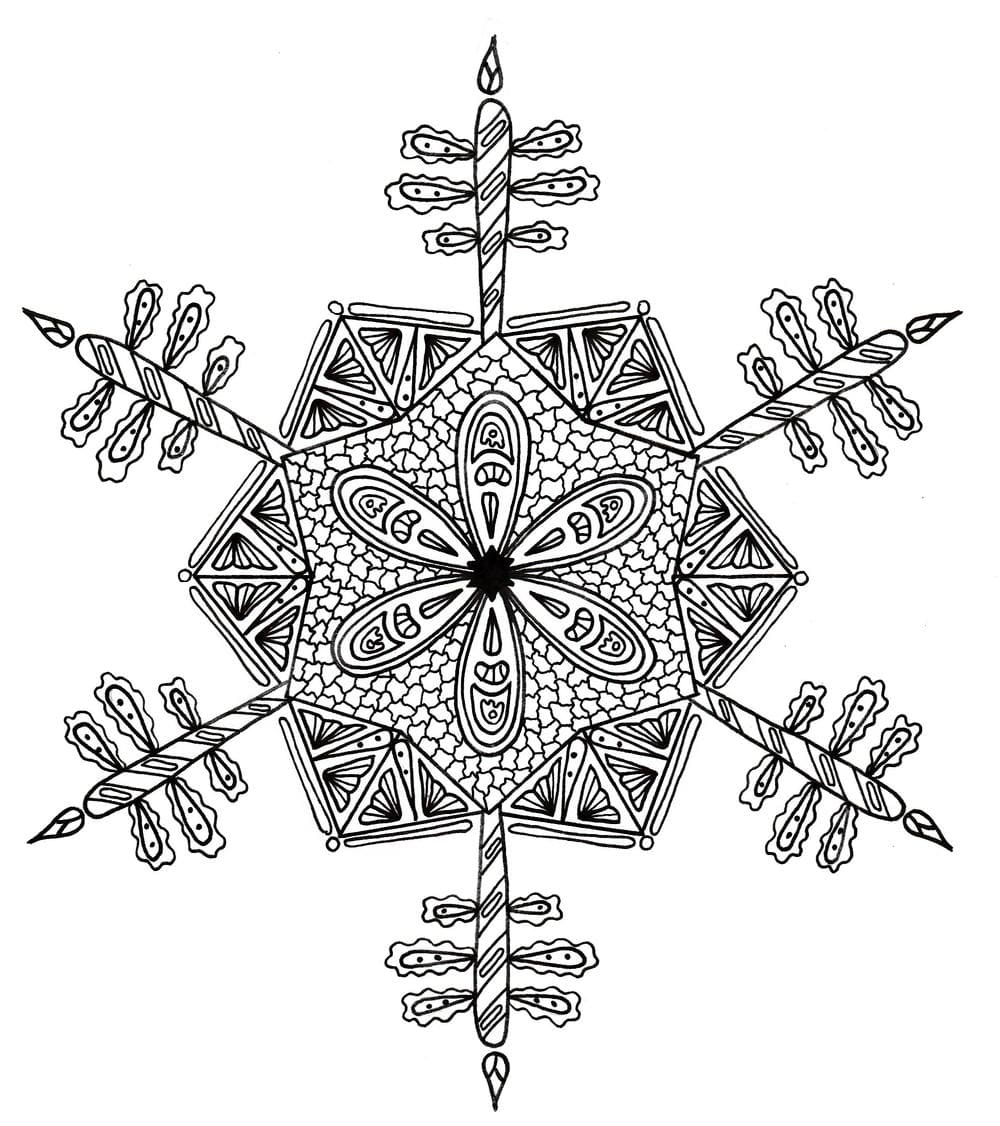 Good Snowflake Mandala Coloring Page Mandalas