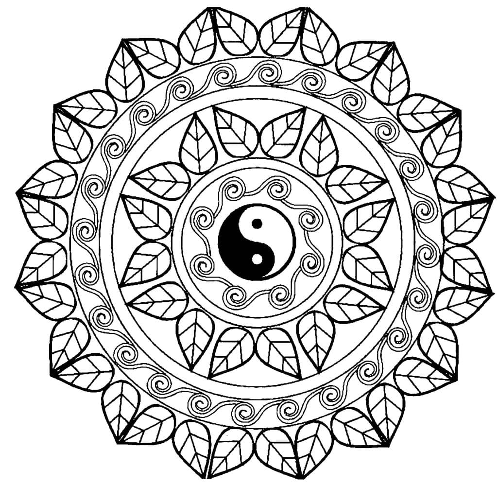 Good Yin Yang Mandala Coloring Page Mandalas