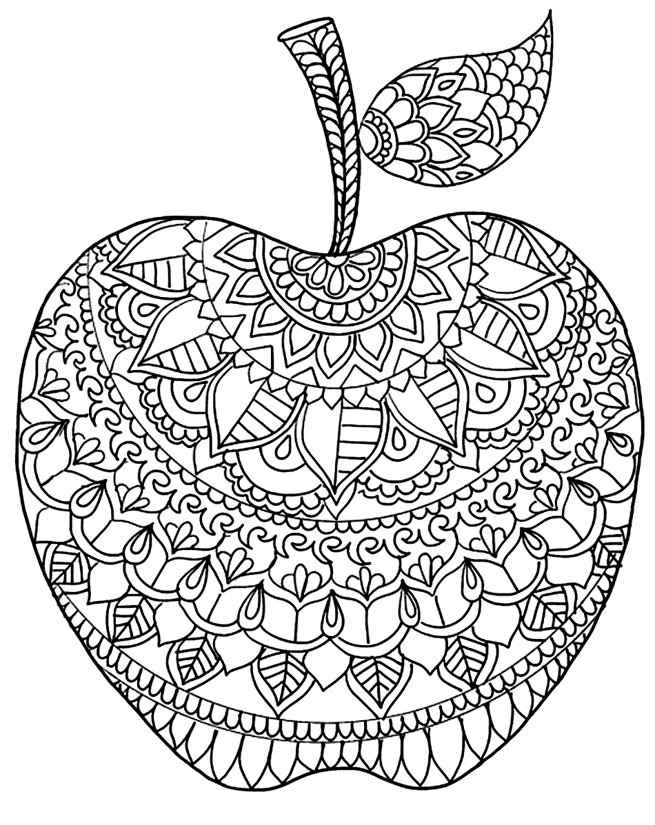 Great Apple Mandala Coloring Page Mandalas