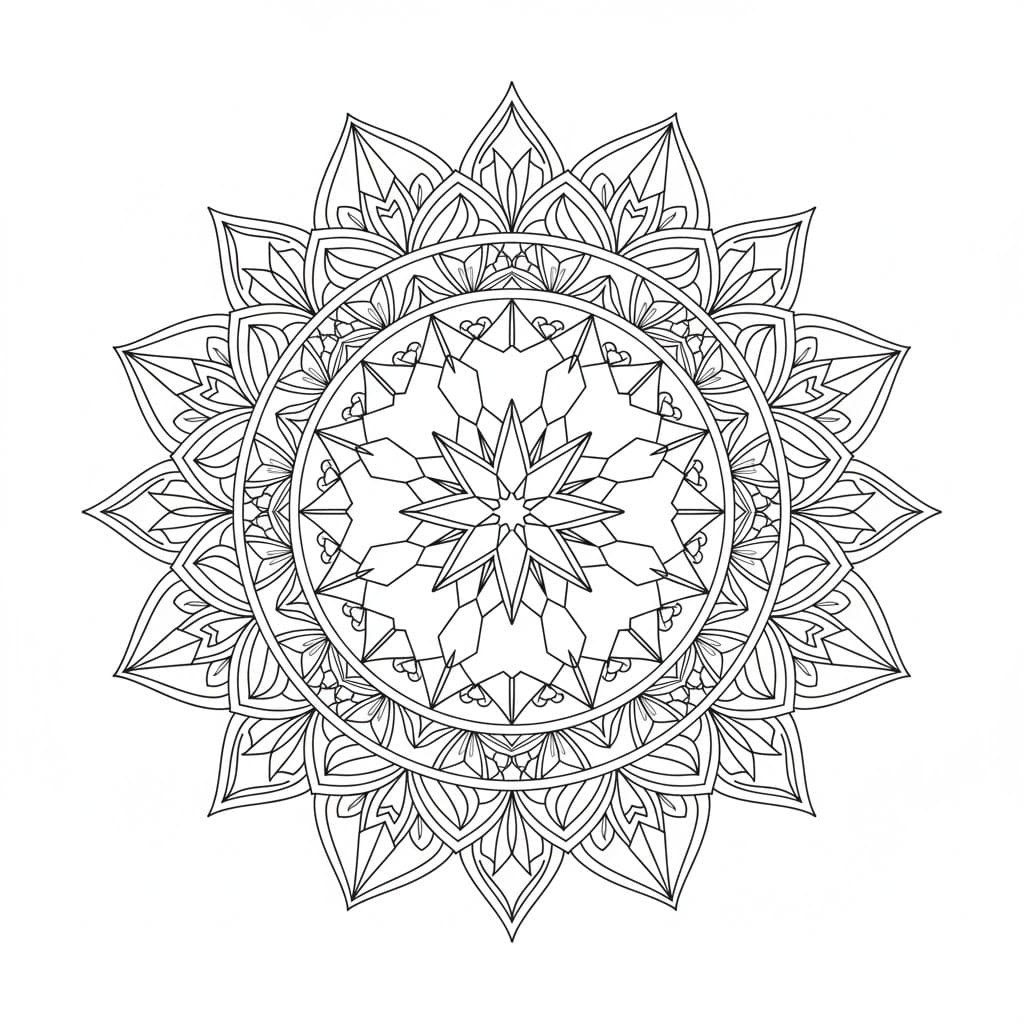 Crystal Mandala Coloring Pages Mandalas
