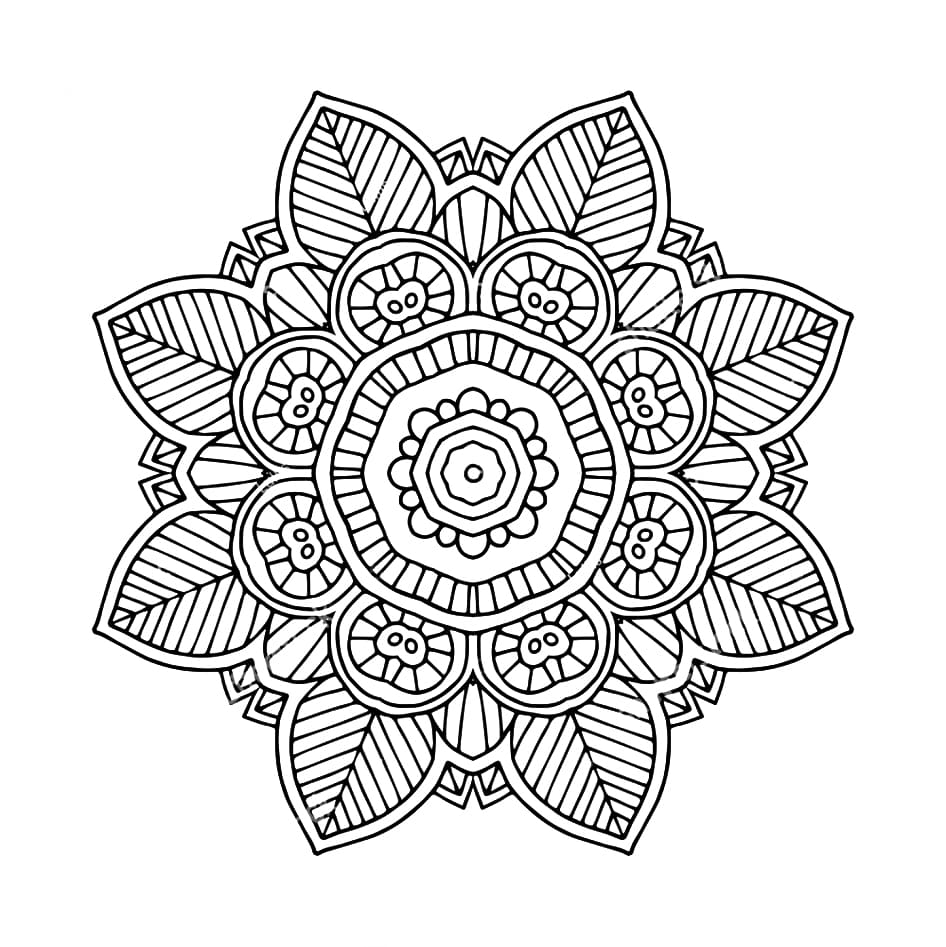 Great Leaves Mandala Coloring Page Mandalas Great Leaves Mandala Coloring Page Mandalas