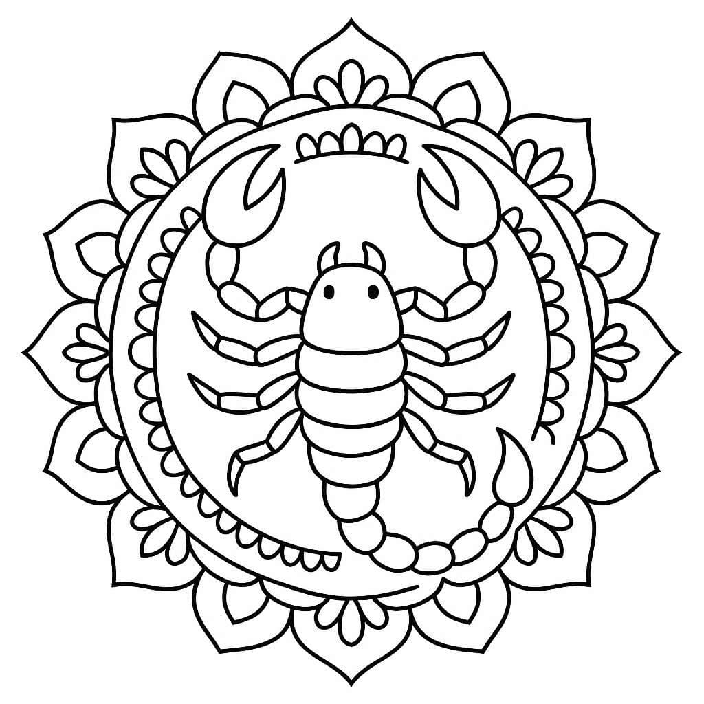 Great Scorpion Mandala Coloring Page Mandalas