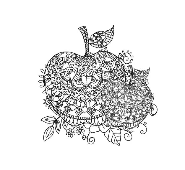 Image Apple Mandala Coloring Page Mandalas