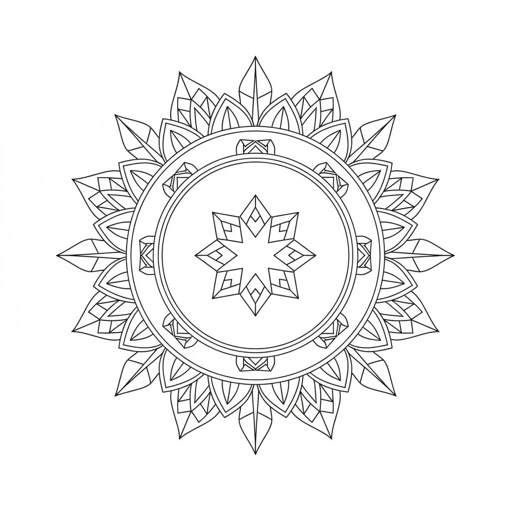 Image Crystal Mandala Coloring Page Mandala