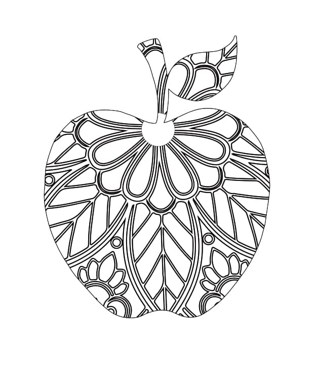 Image Free Apple Mandala Coloring Page Mandalas