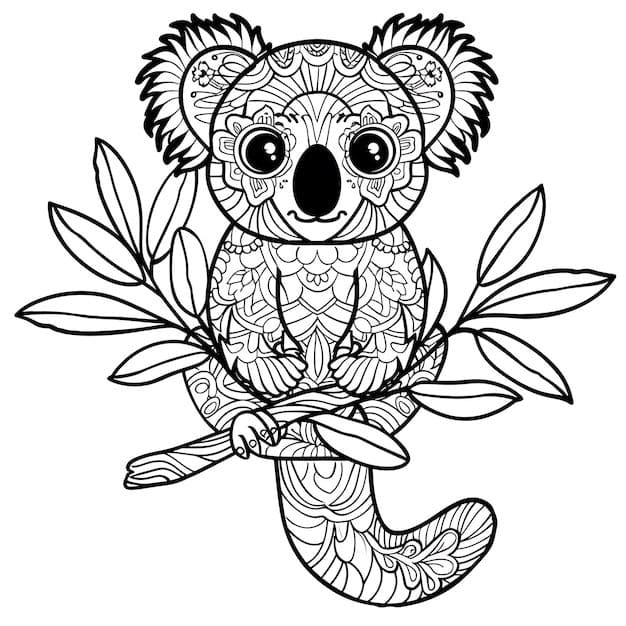 Image Free Koala Mandala Coloring Page Mandalas