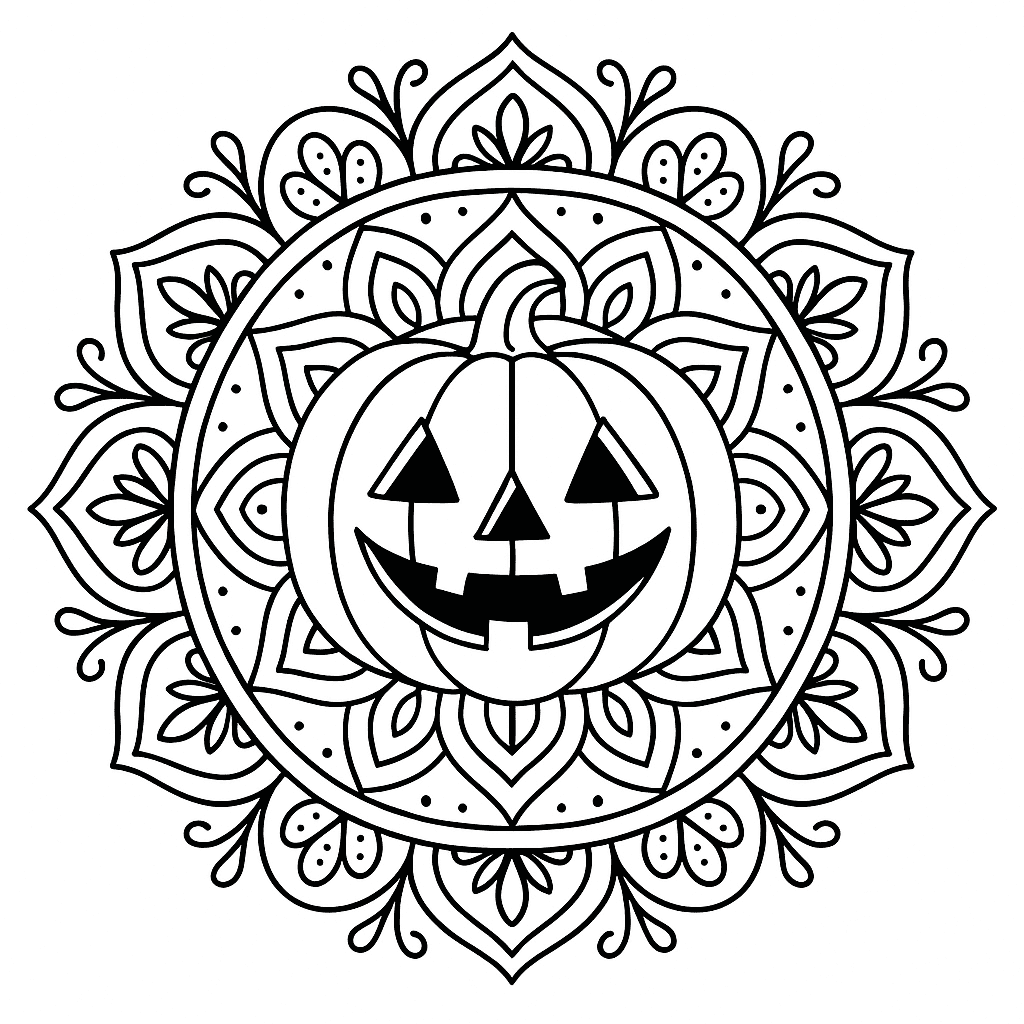 Pumpkin Mandala Coloring Pages Mandalas